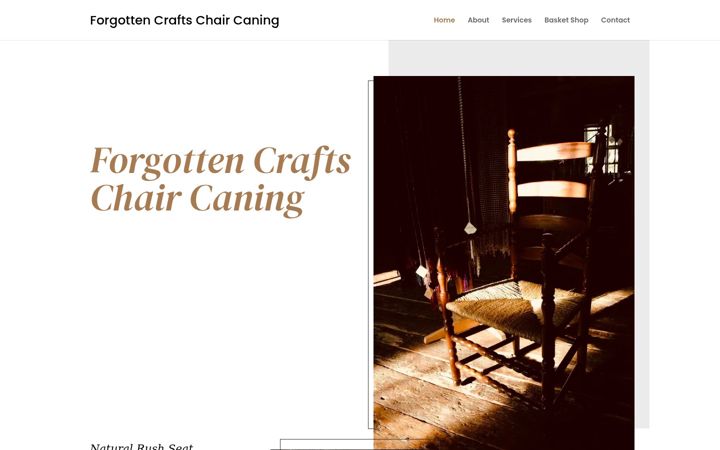Screenshot of forgottencraftschaircaning.com