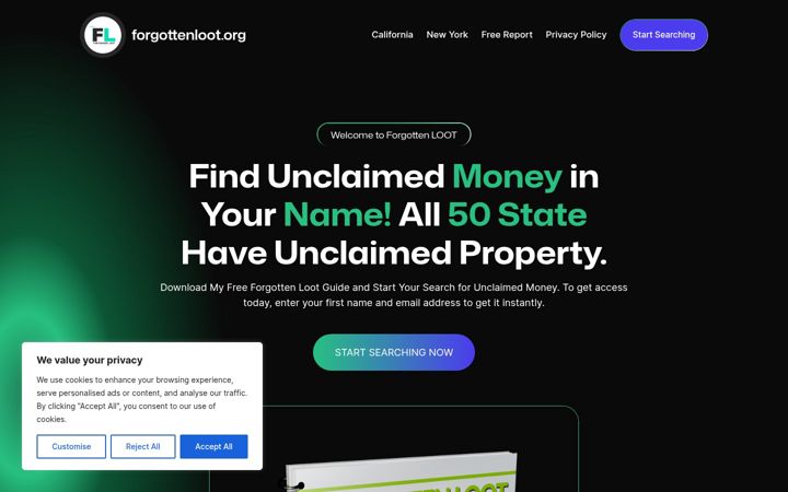 Screenshot of forgottenloot.org