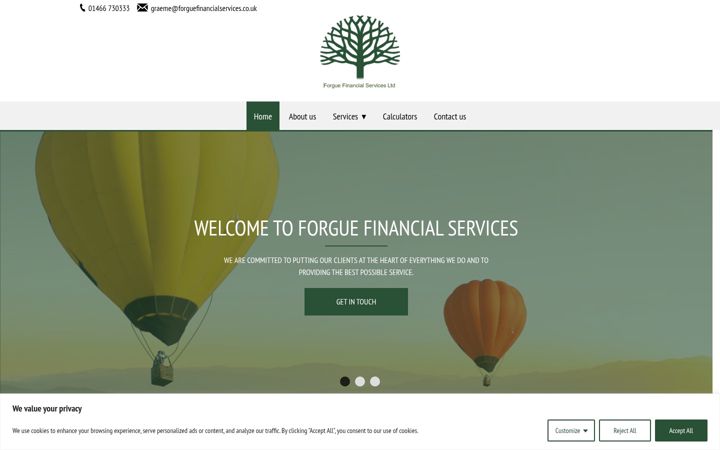 Snímek obrazovky forguefinancialservices.co.uk