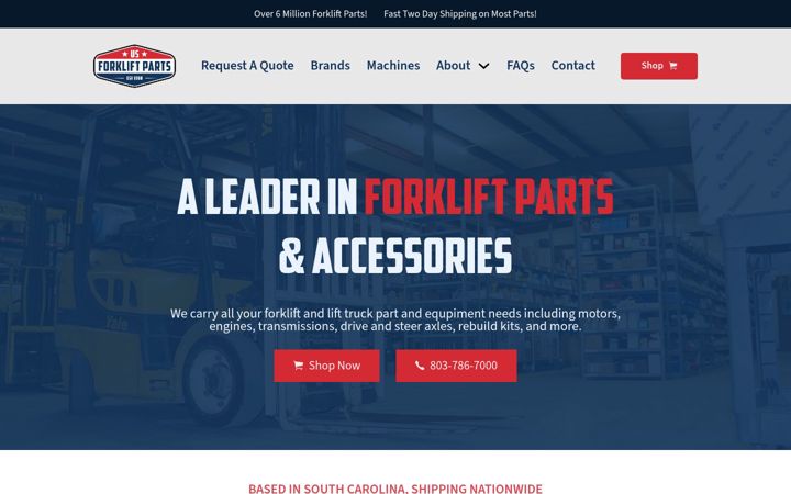 Screenshot of forkliftparts.us