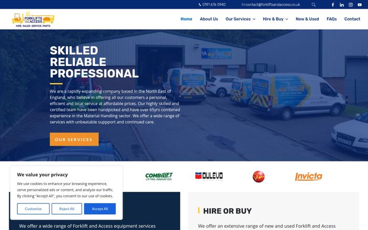 Skærmbillede af forkliftsandaccess.co.uk