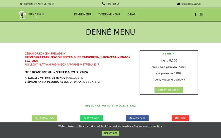 Screenshot ta' forkseason.sk