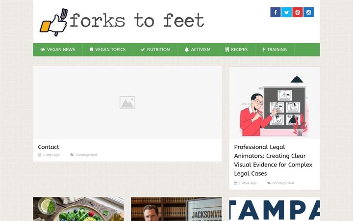 Screenshot of forkstofeet.com