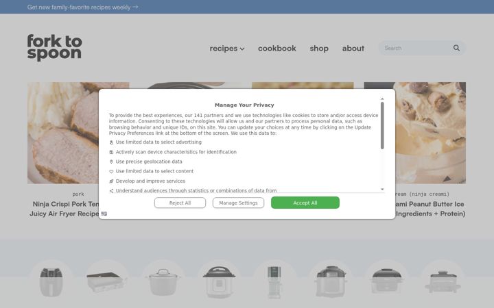 Screenshot of forktospoon.com