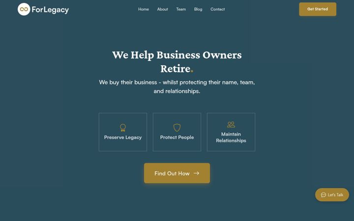 Screenshot of forlegacy.co.uk