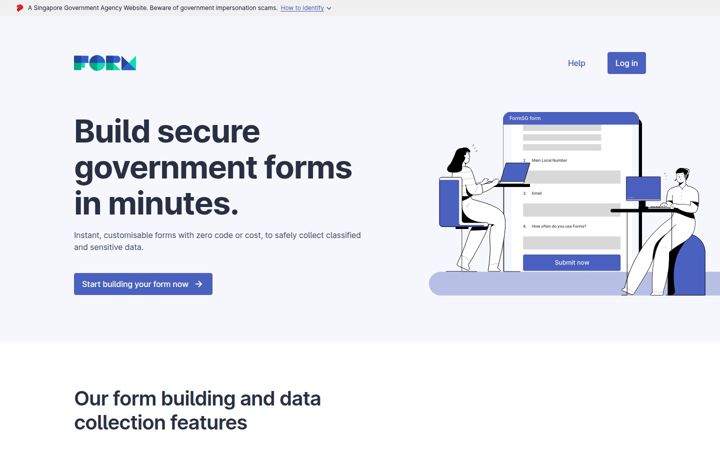 Screenshot of form.gov.sg