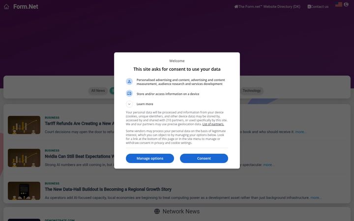 Screenshot of form.net