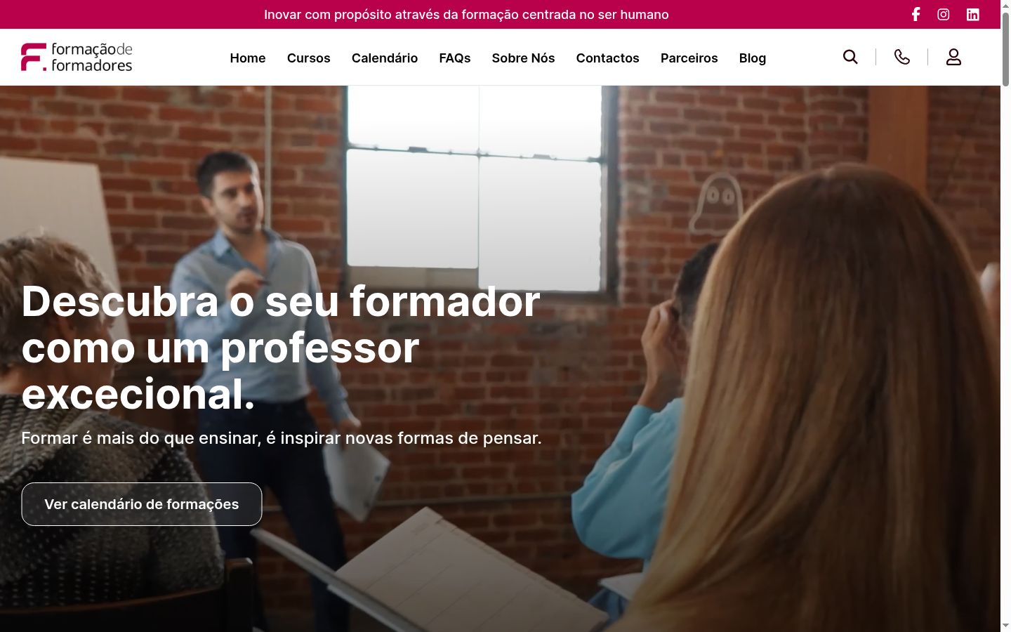 Captura de ecrã do banner de consentimento apresentado antes de qualquer interação