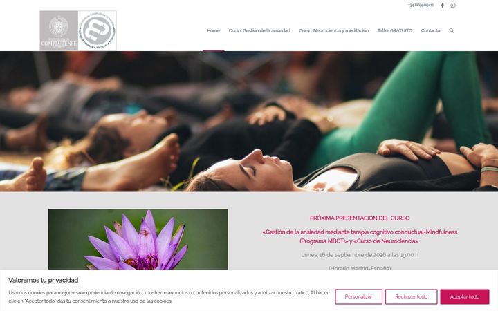 Screenshot of formacion-mindfulness-complutense-fefp.es