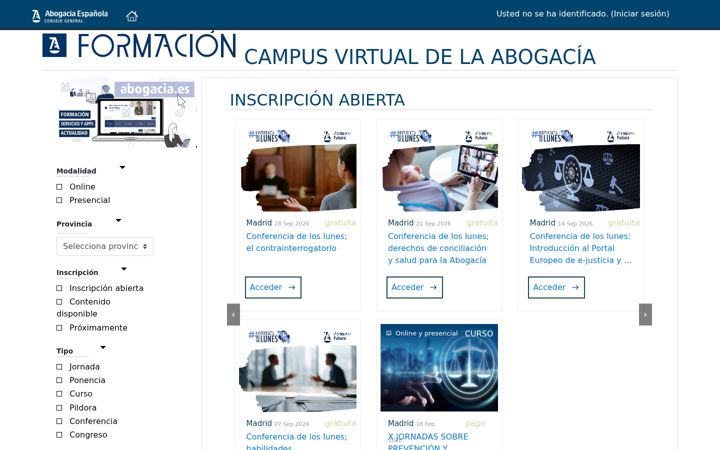 Screenshot of formacionabogacia.es