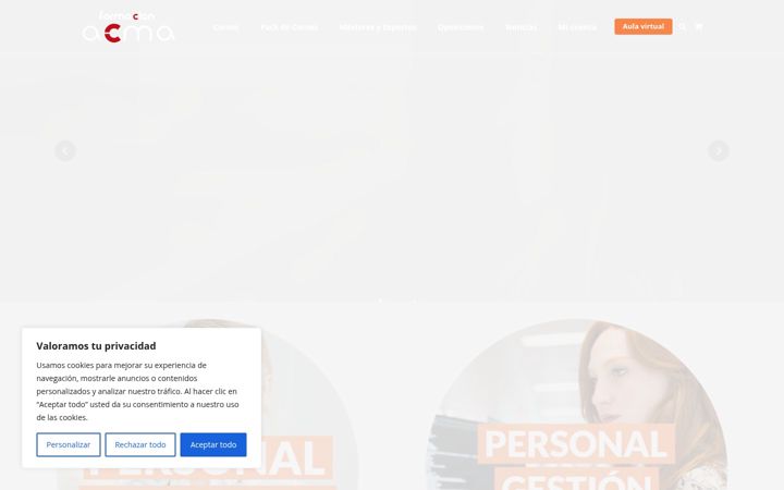 Screenshot of formacionacma.com