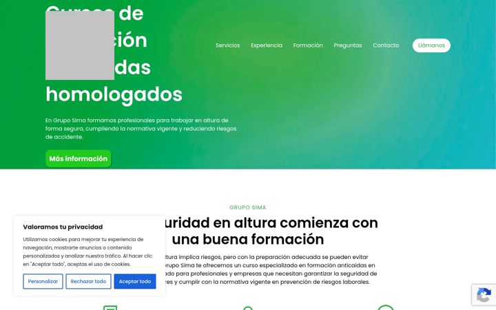 Screenshot of formacionanticaidas.es