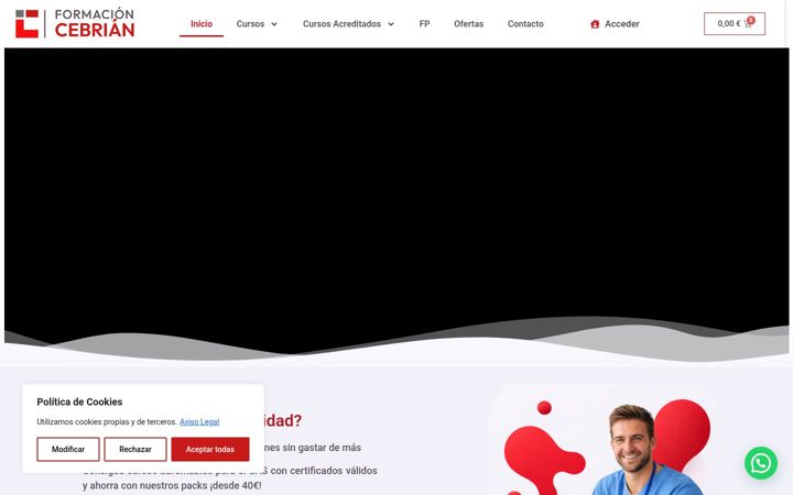 Capture d'écran de formacioncebrian.es