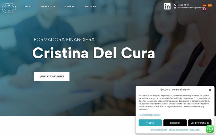 Screenshot of formacioncristinadelcura.com