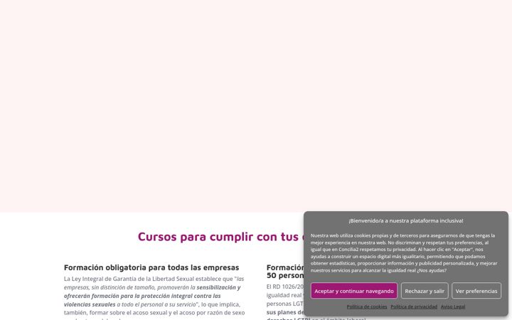 Screenshot of formacionenigualdad.es