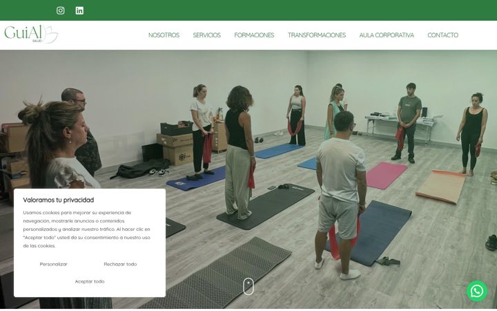 Screenshot of formacionesguialsalud.com