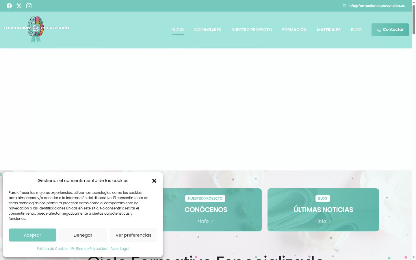 Capture d'écran de la bannière de consentement affichée avant toute interaction