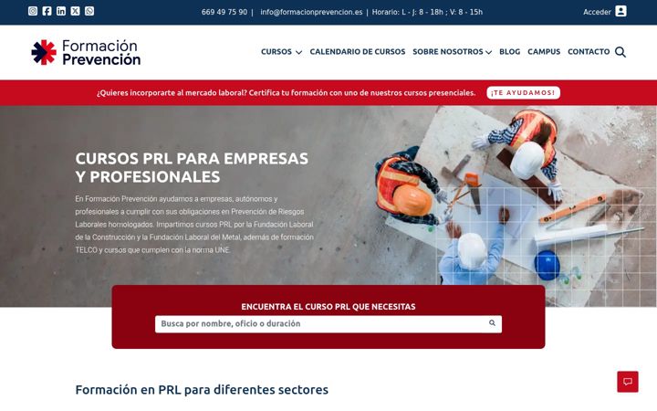 Screenshot of formacionprevencion.es