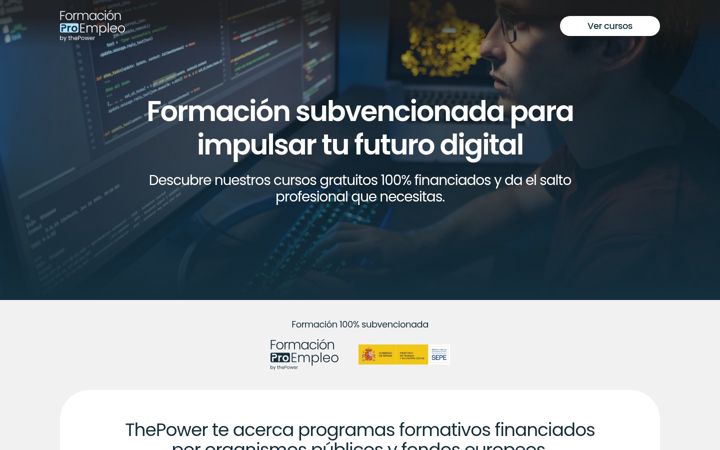 Screenshot of formacionproempleo.es