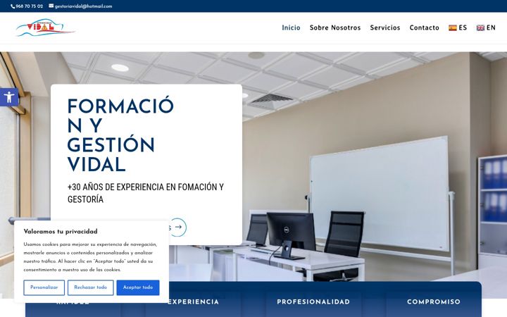 Screenshot of formacionygestionvidal.com