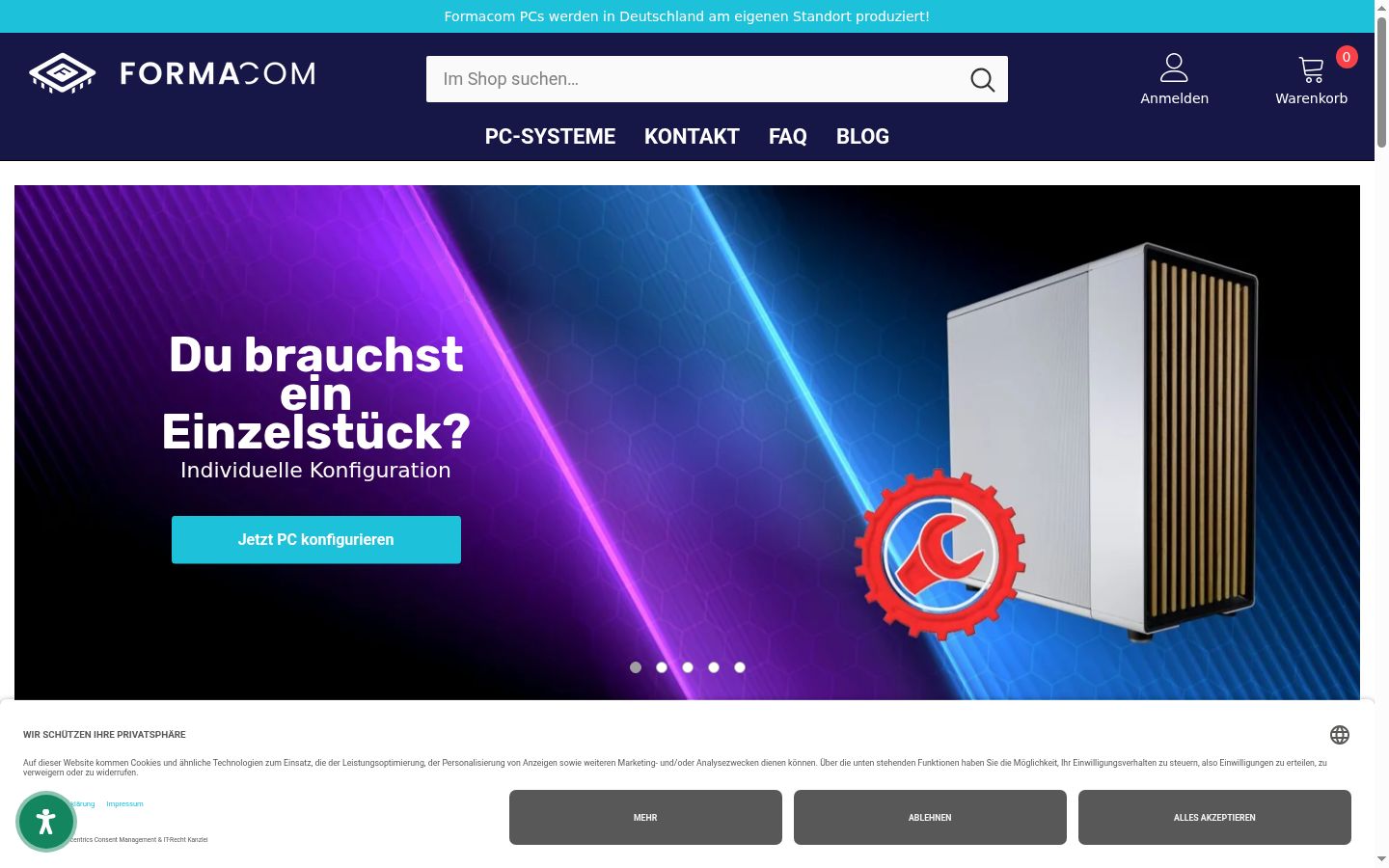 Screenshot van de toestemmingsbanner zoals getoond vóór enige interactie