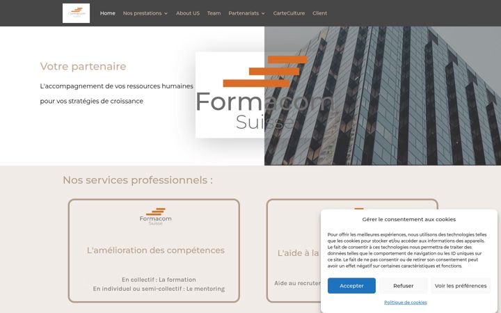 Screenshot of formacomsuisse.ch