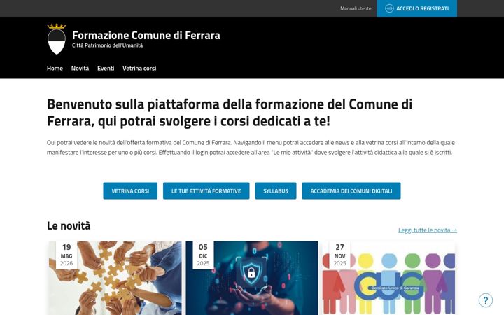 Screenshot of formacomunefe.it