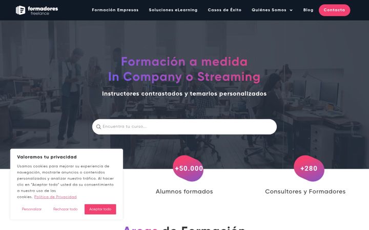 Snímek obrazovky formadoresfreelance.es