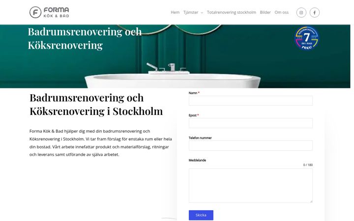 Screenshot of formakokbad.se