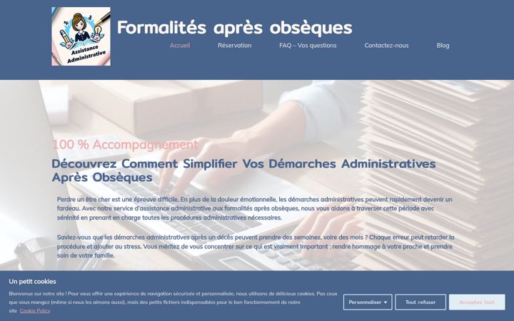 Screenshot of formalitesapresobseques.fr