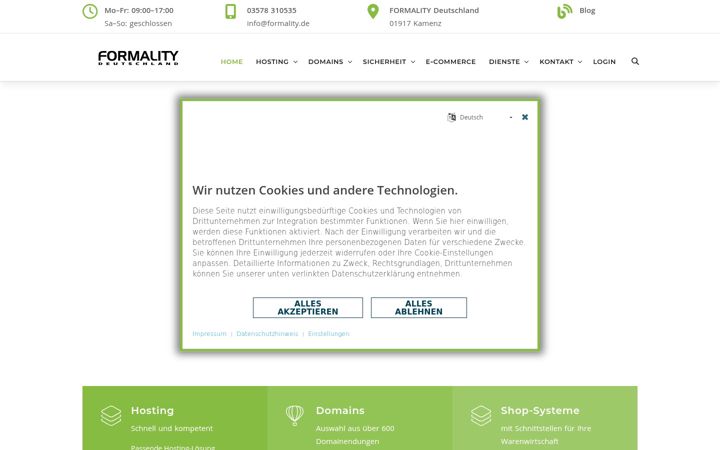 Screenshot of formality.de