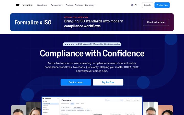 Screenshot of formalize.com