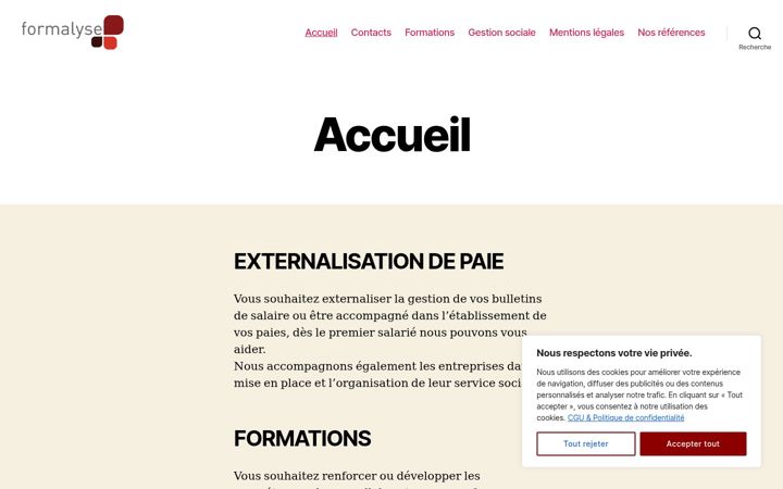 Screenshot of formalyse.fr