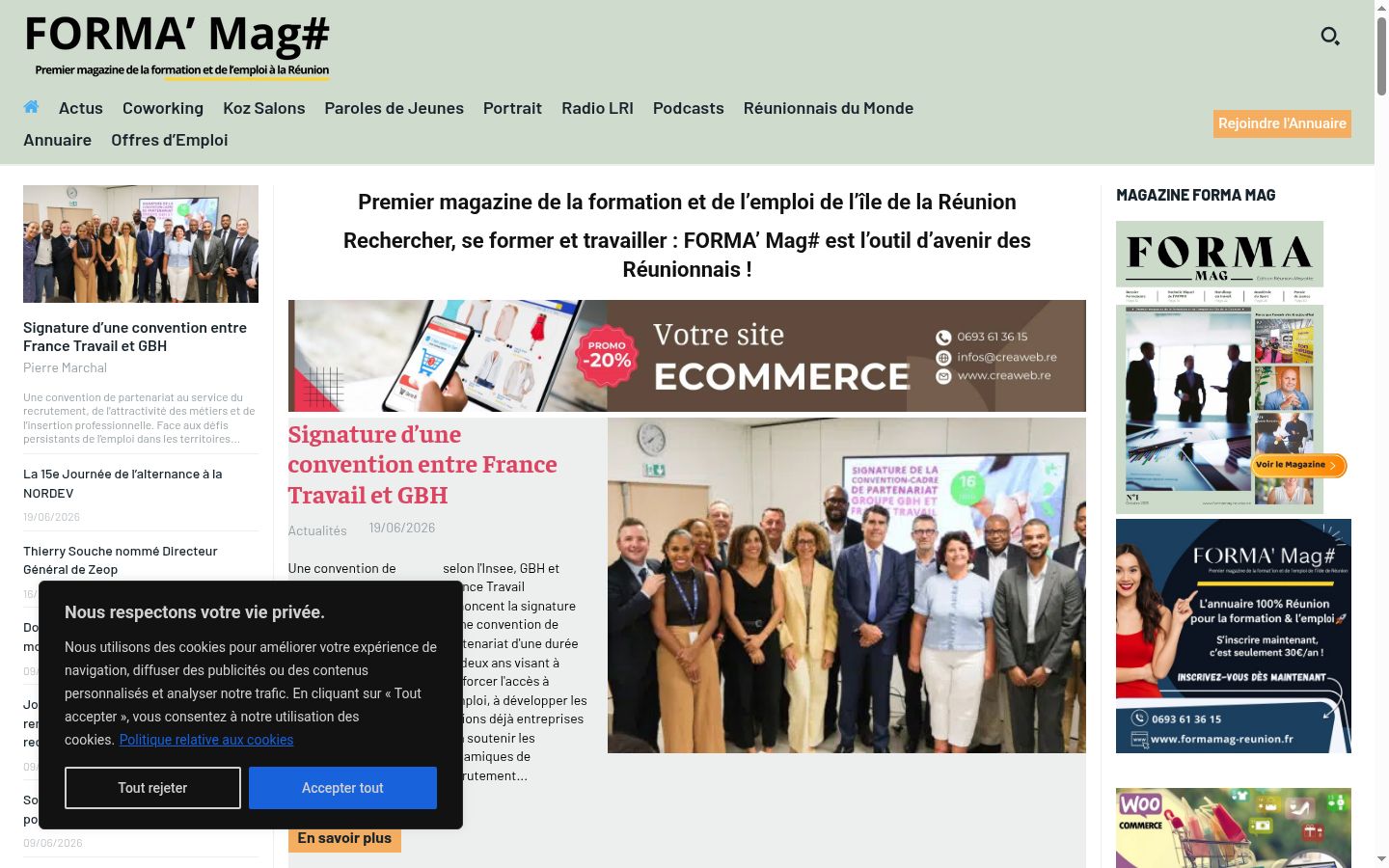 Screenshot tal-banner tal-kunsens muri qabel kwalunkwe interazzjoni