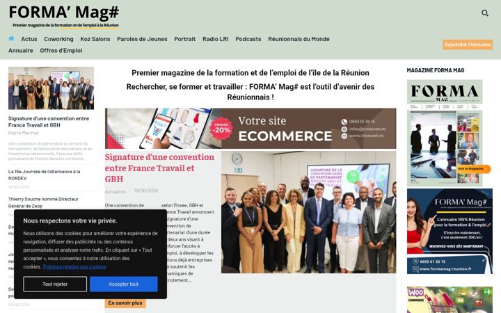 Screenshot of formamag-reunion.fr
