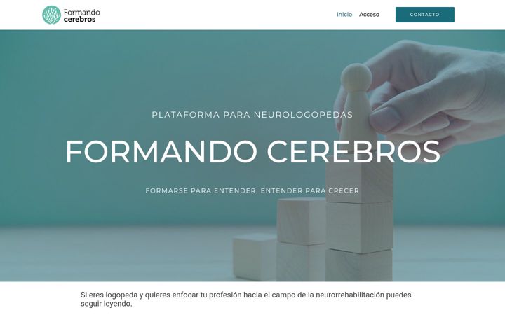 Screenshot of formandocerebros.com