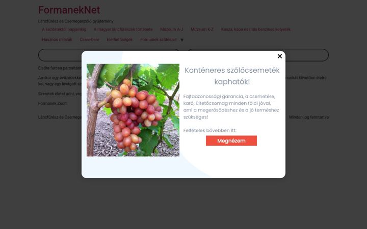 Screenshot of formaneknet.hu