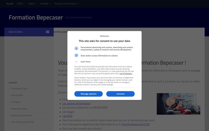 Screenshot of formation-bepecaser.com