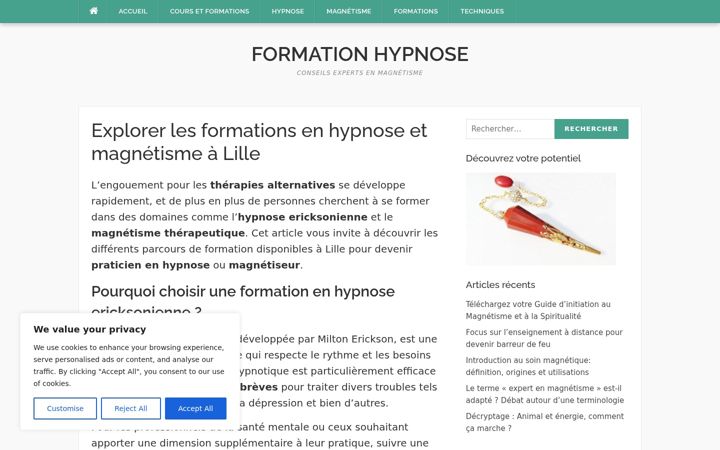 Screenshot of formation-hypnose-magnetisme.fr