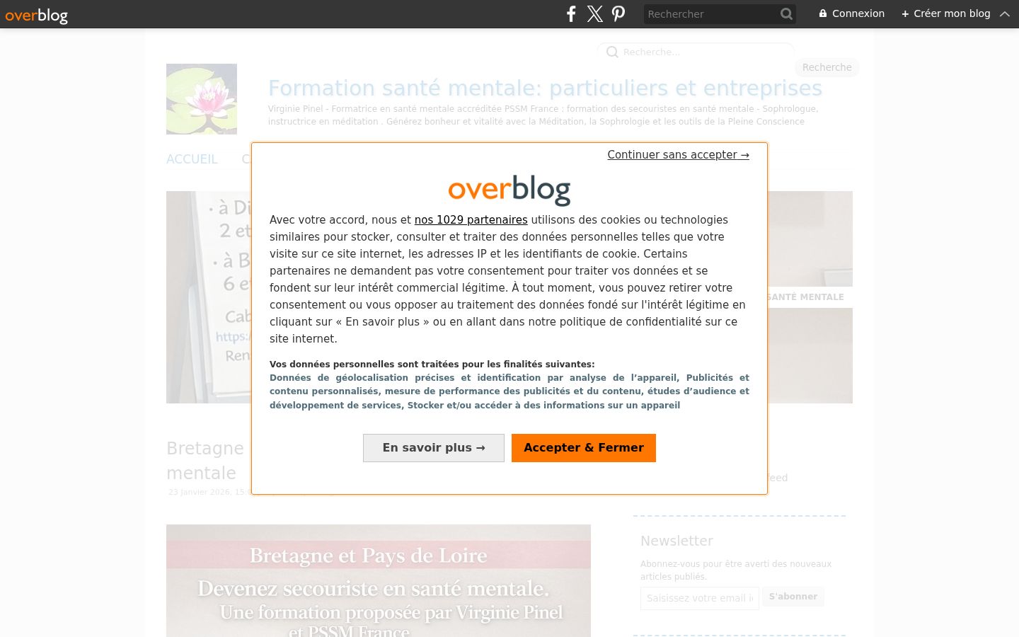 Screenshot of the consent banner shown before any interaction