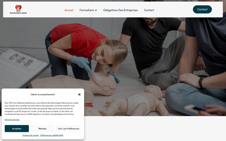 Zrzut ekranu formation-secourisme.be