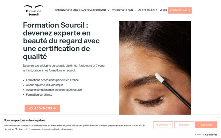 Screenshot of formation-sourcil.fr