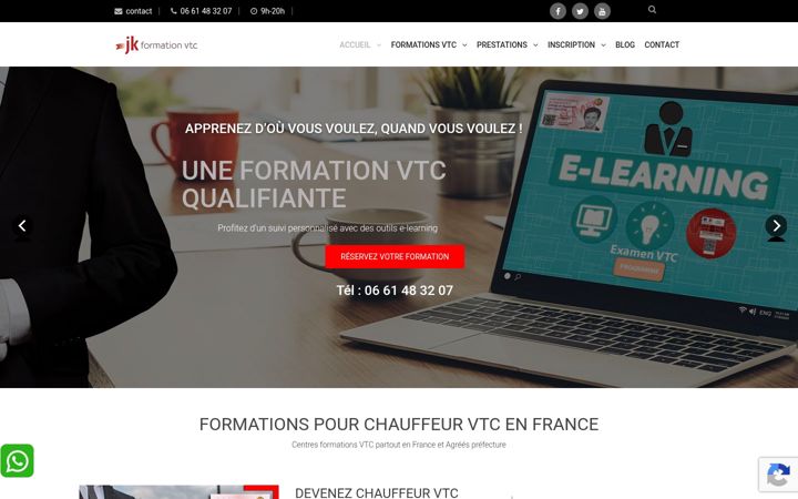 Screenshot of formation-vtc-france.fr