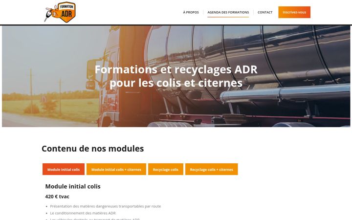 Zrzut ekranu formationadr.be