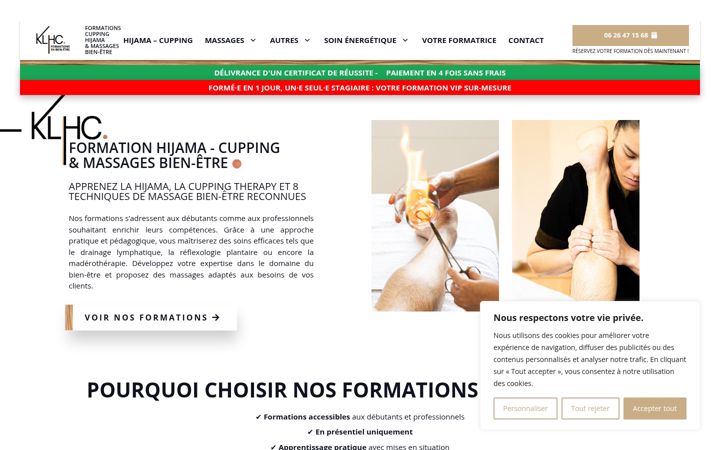Screenshot of formationcuppinghijama.fr