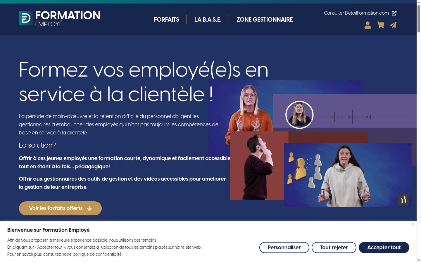 Screenshot of the consent banner shown before any interaction