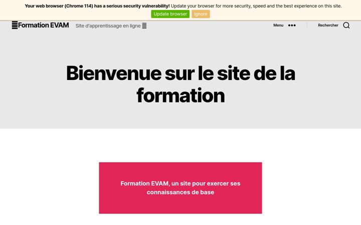 Screenshot of formationevam.ch
