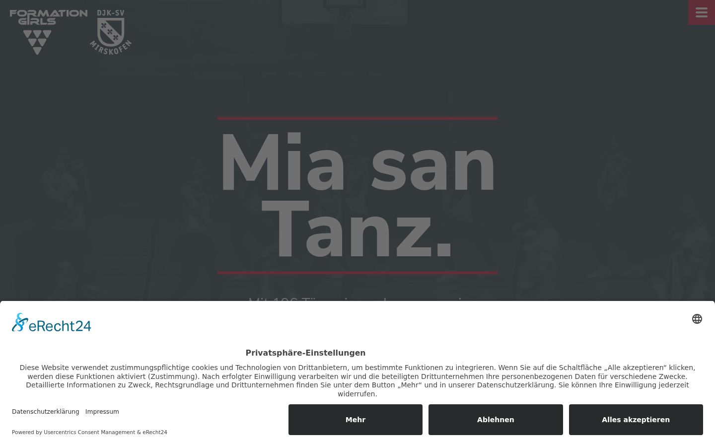 Screenshot of the consent banner shown before any interaction