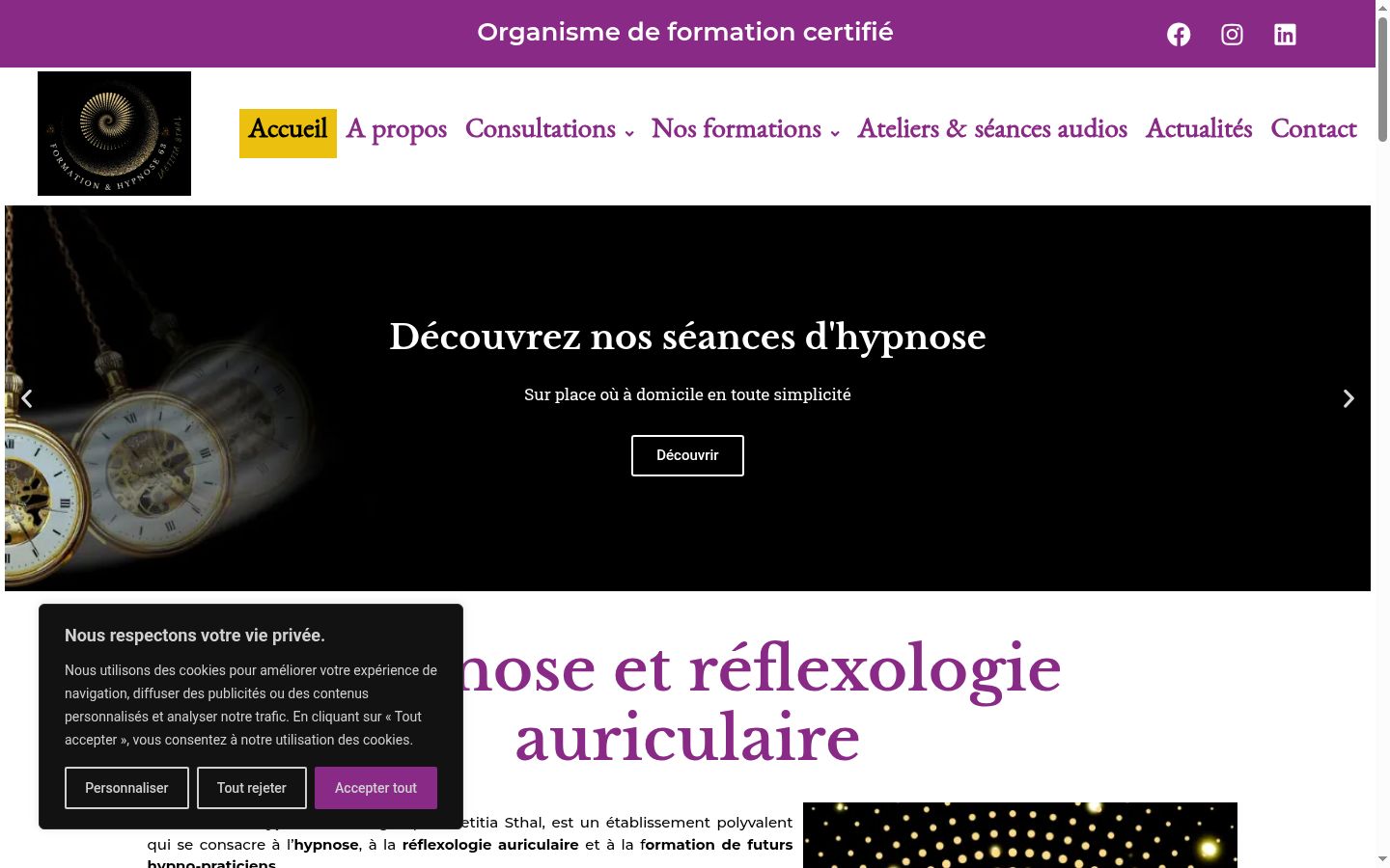 Screenshot tal-banner tal-kunsens muri qabel kwalunkwe interazzjoni