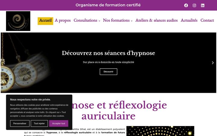 Screenshot of formationhypnose63.fr